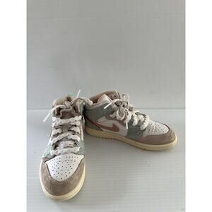 DZ5361-100 Kids Air Jordan 1 Mid SE Pink White Jade Ice Shoes Sz 13C
